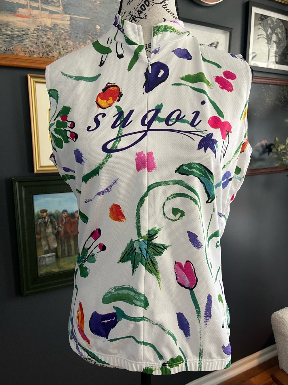 Sugoi Women's White Floral Cycling Top- Large